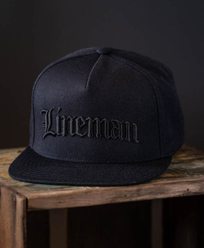 OG Lineman STEALTH Black Snapback - High Voltage Industries