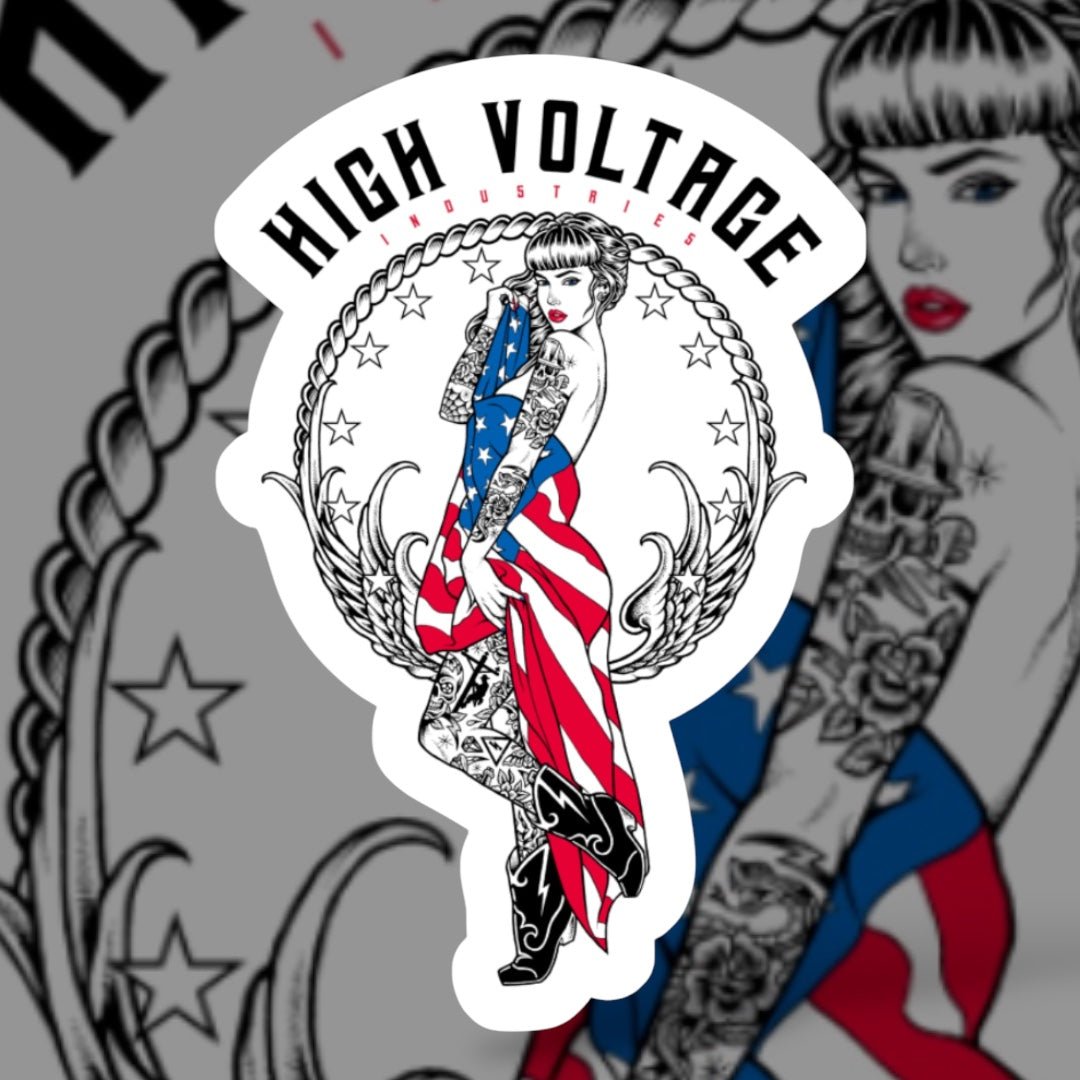 Old Glory Sticker - High Voltage Industries