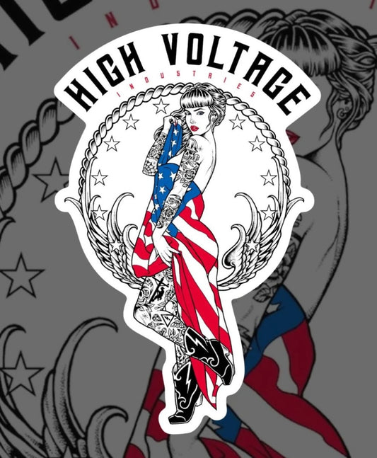 Old Glory Sticker - High Voltage Industries