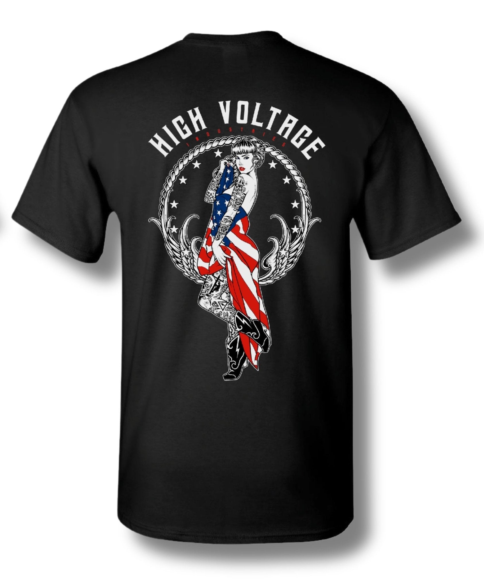 Old Glory Tee (Black) - High Voltage Industries