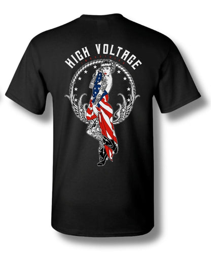 Old Glory Tee (Black) - High Voltage Industries