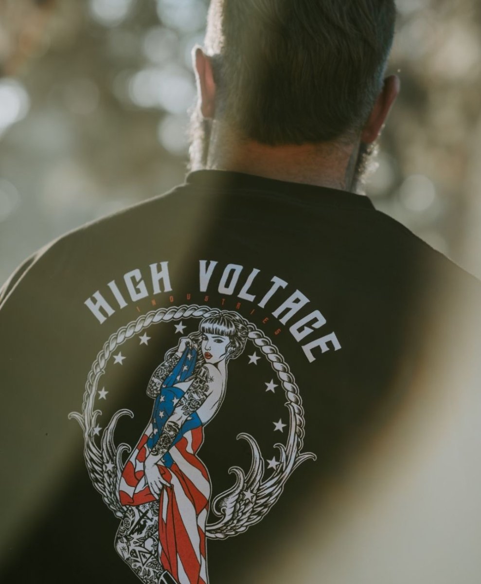 Old Glory Tee (Black) - High Voltage Industries