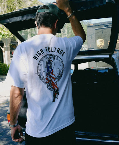 Old Glory Tee (White) - High Voltage Industries