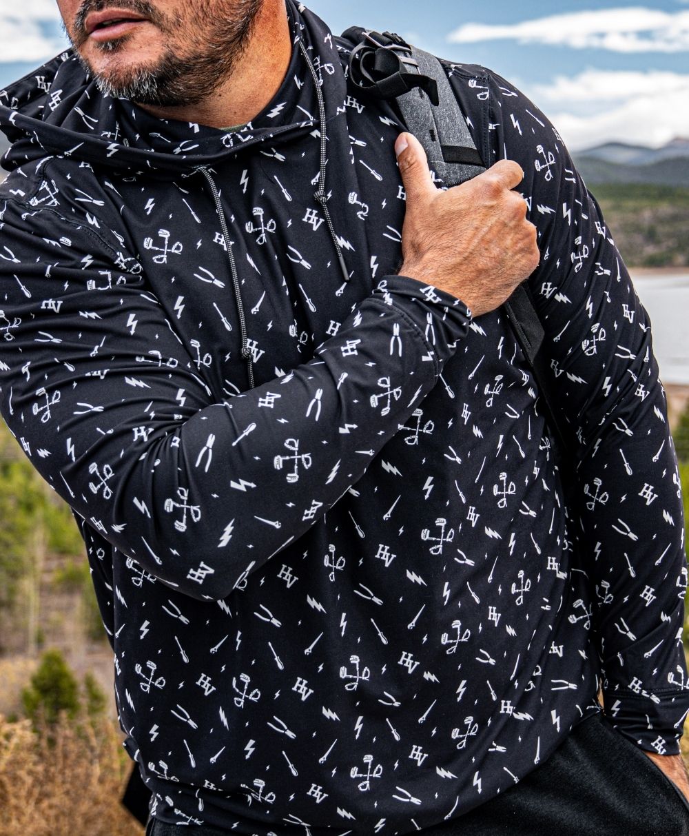 The "Not OSHA Approved" Performance Hoodie - Essentials (Black) - High Voltage Industries