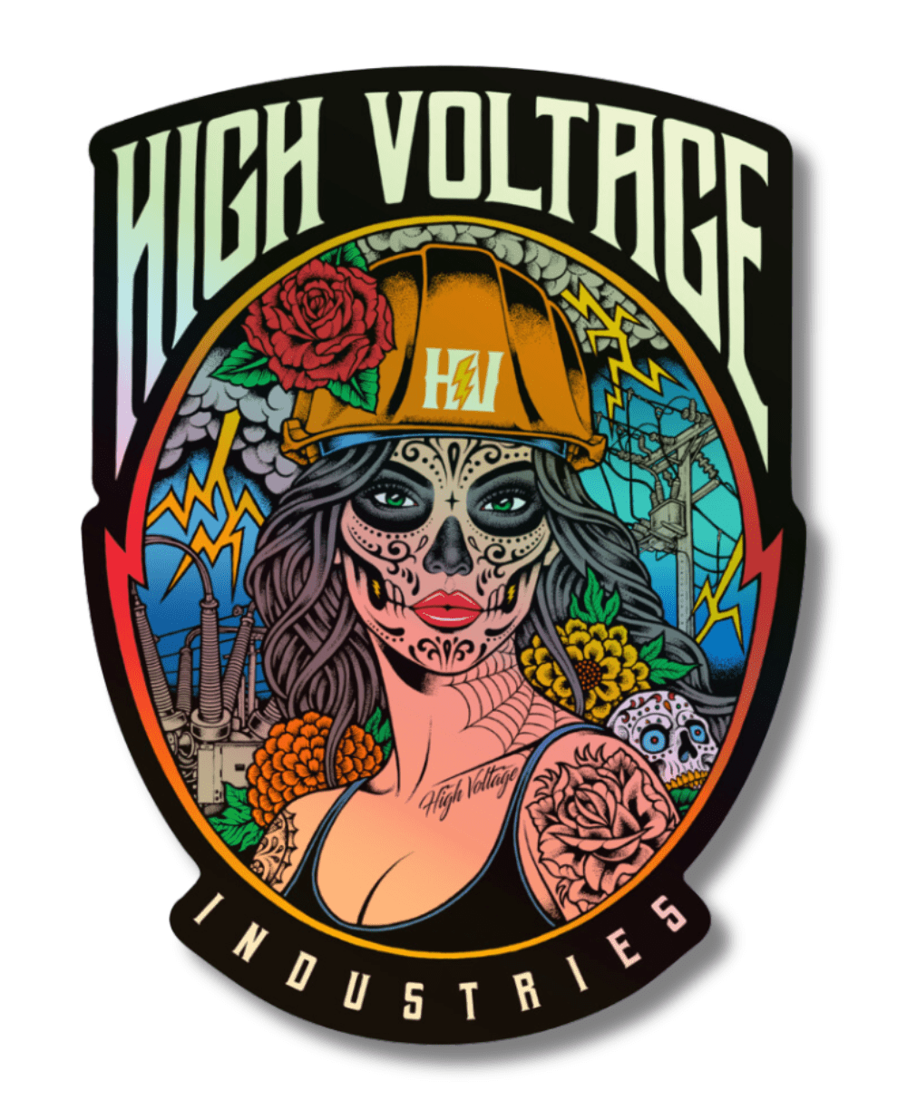 Sugar Skull Metallic Sticker - High Voltage Industries