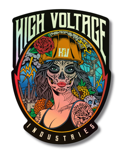 Sugar Skull Metallic Sticker - High Voltage Industries