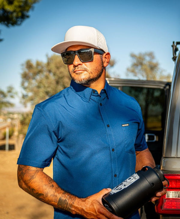 The Foreman Button Up (Navy) - High Voltage Industries