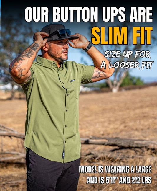 The Foreman Button Up (Olive) - High Voltage Industries