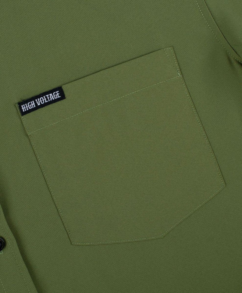 The Foreman Button Up (Olive) - High Voltage Industries