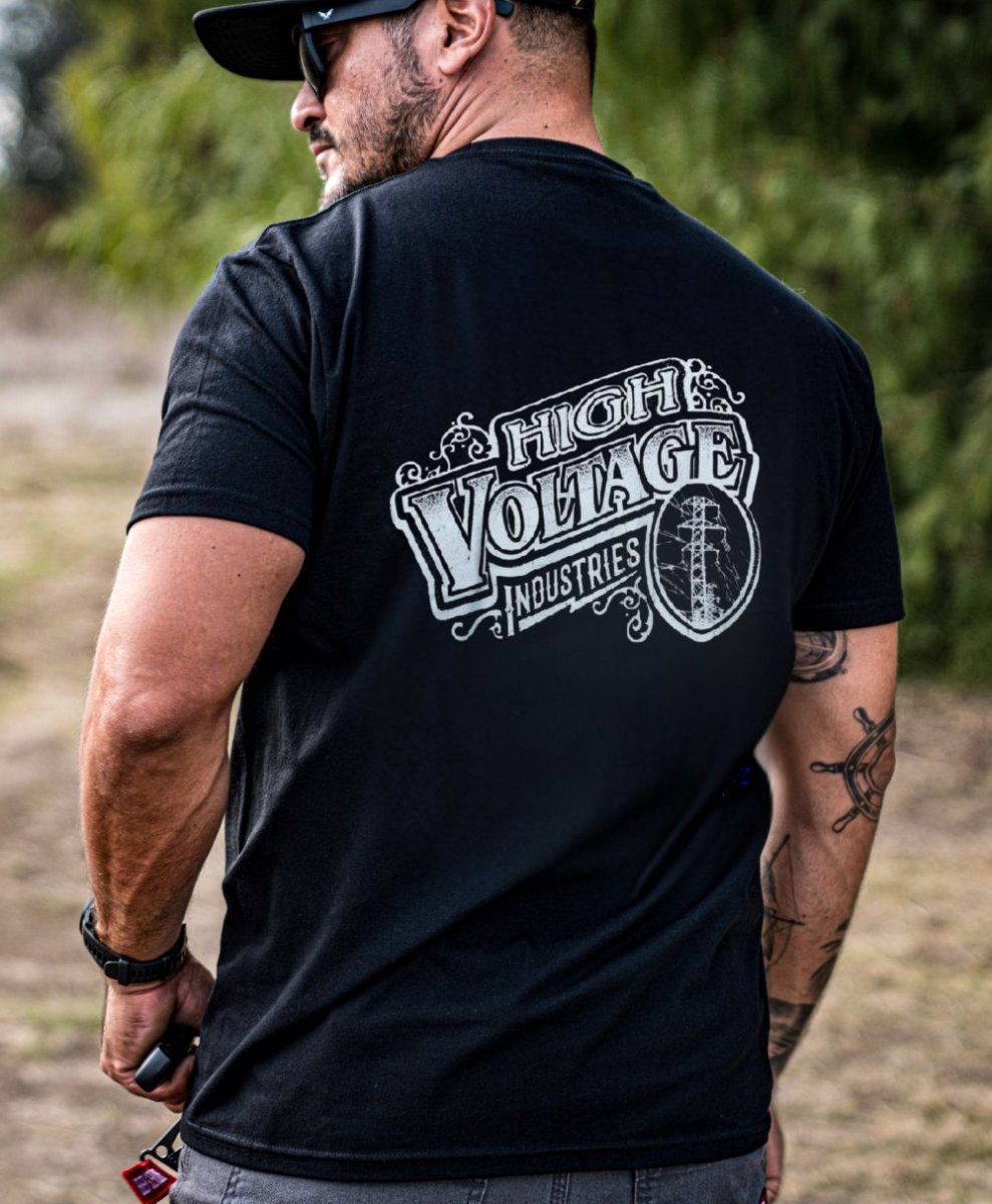 Vintage Logo Tee - Made in USA - High Voltage Industries