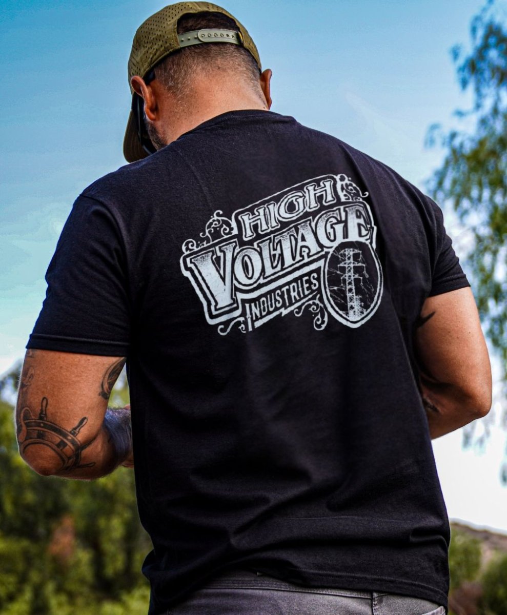 Vintage Logo Tee - Made in USA - High Voltage Industries